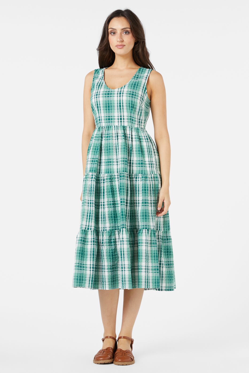 Princess Highway - Andie Check Midi Dress - green