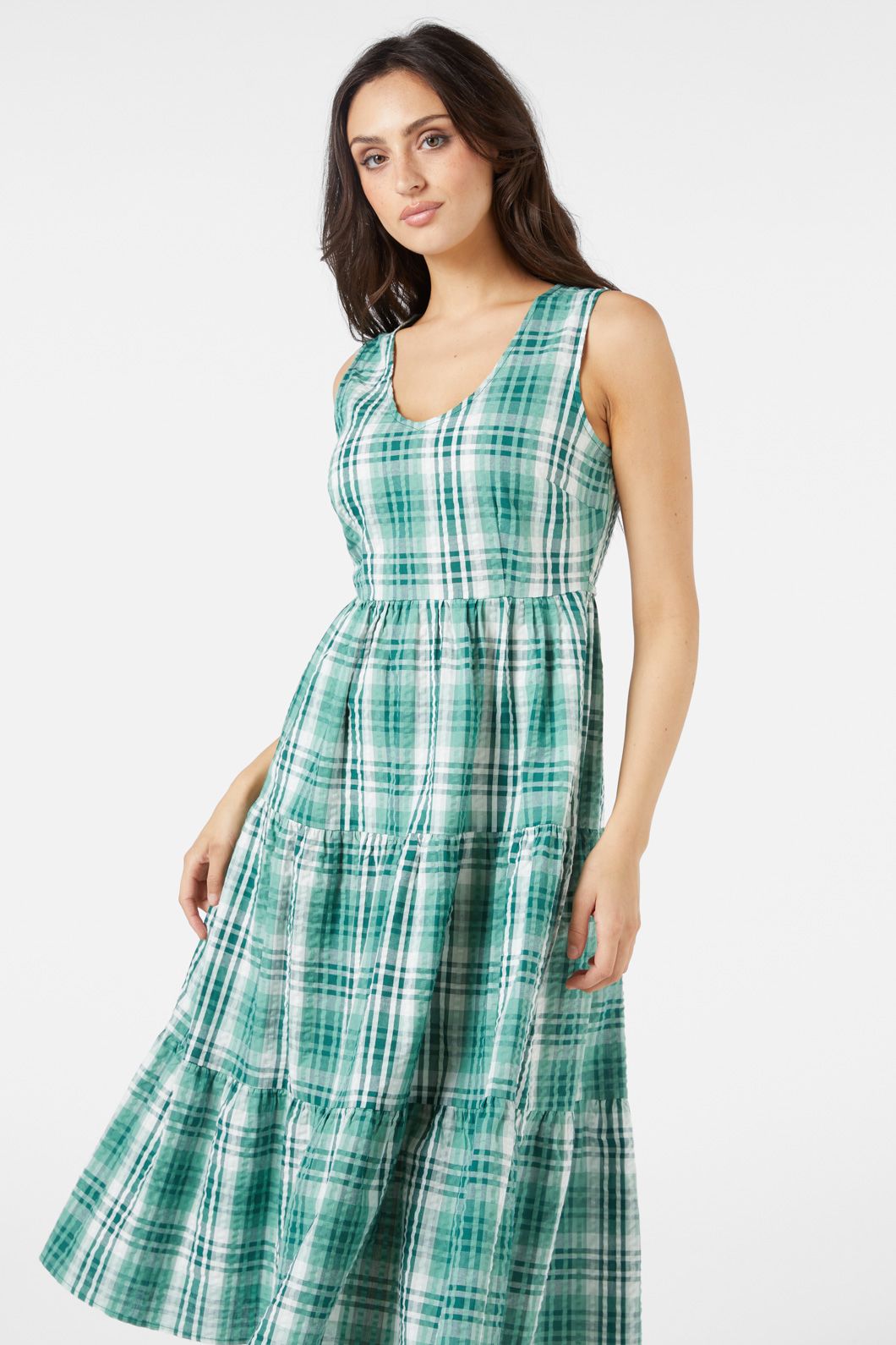 Princess Highway - Andie Check Midi Dress - green