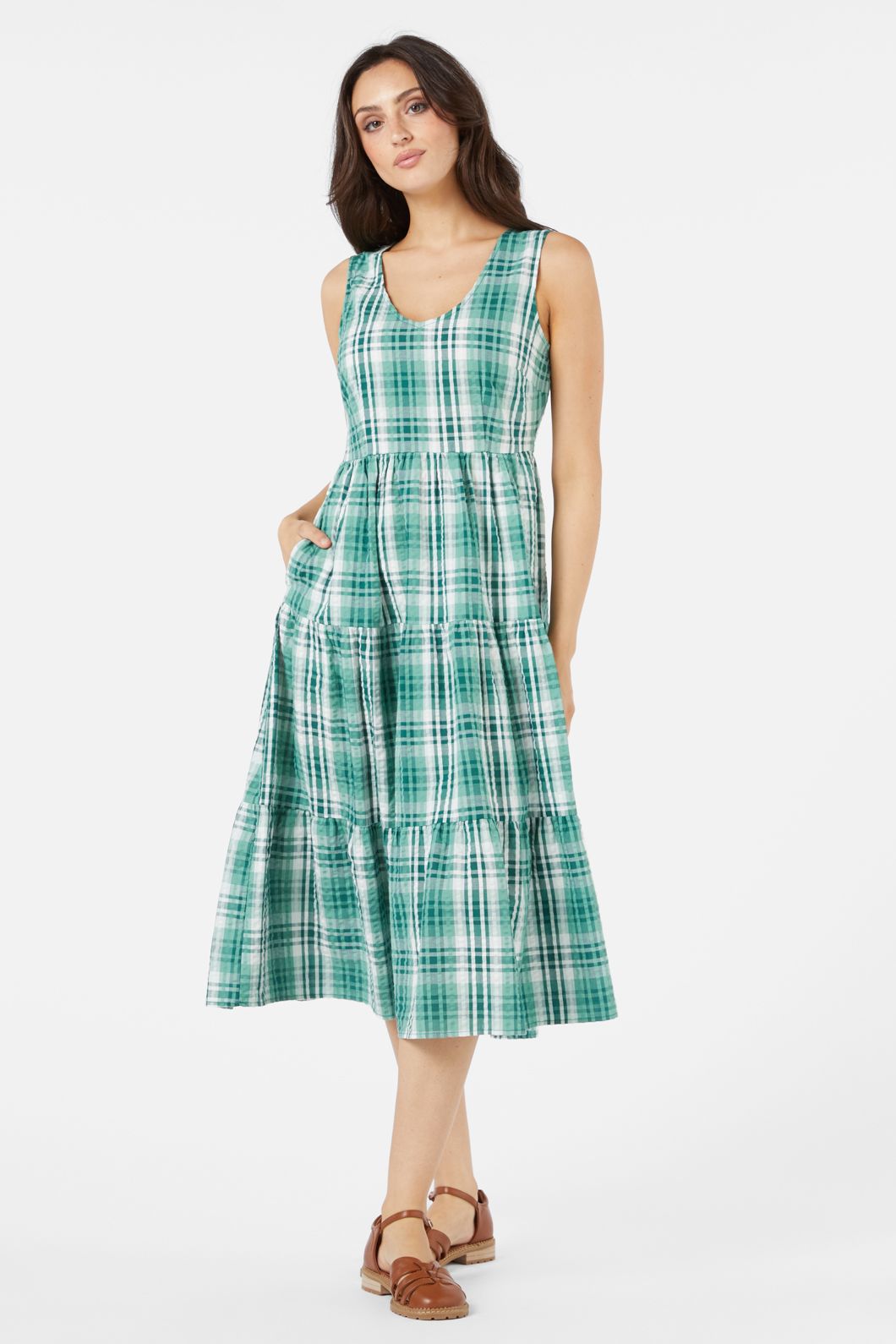 Princess Highway - Andie Check Midi Dress - green