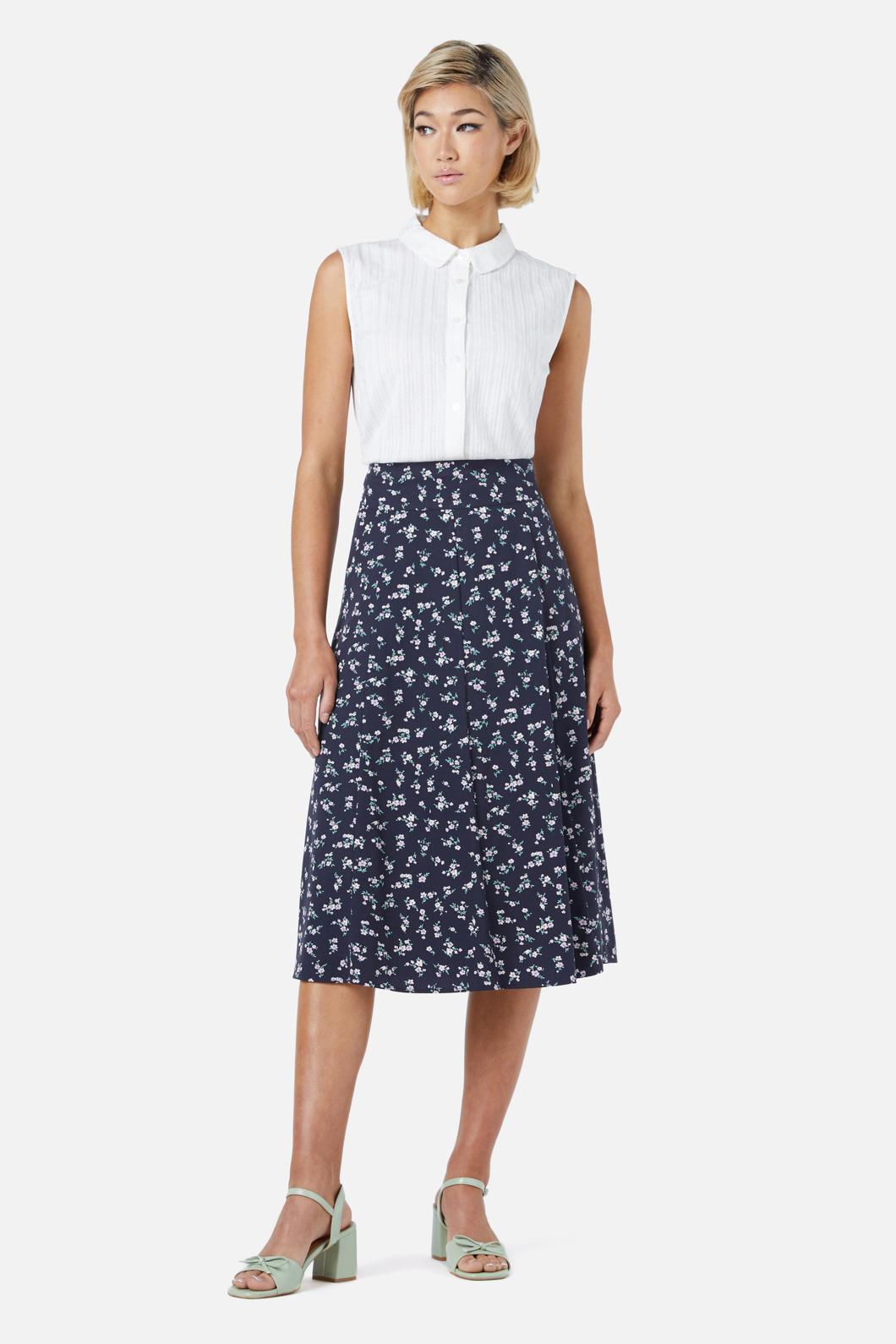 Princess Highway - Lila Ditsy Midi Skirt - navy