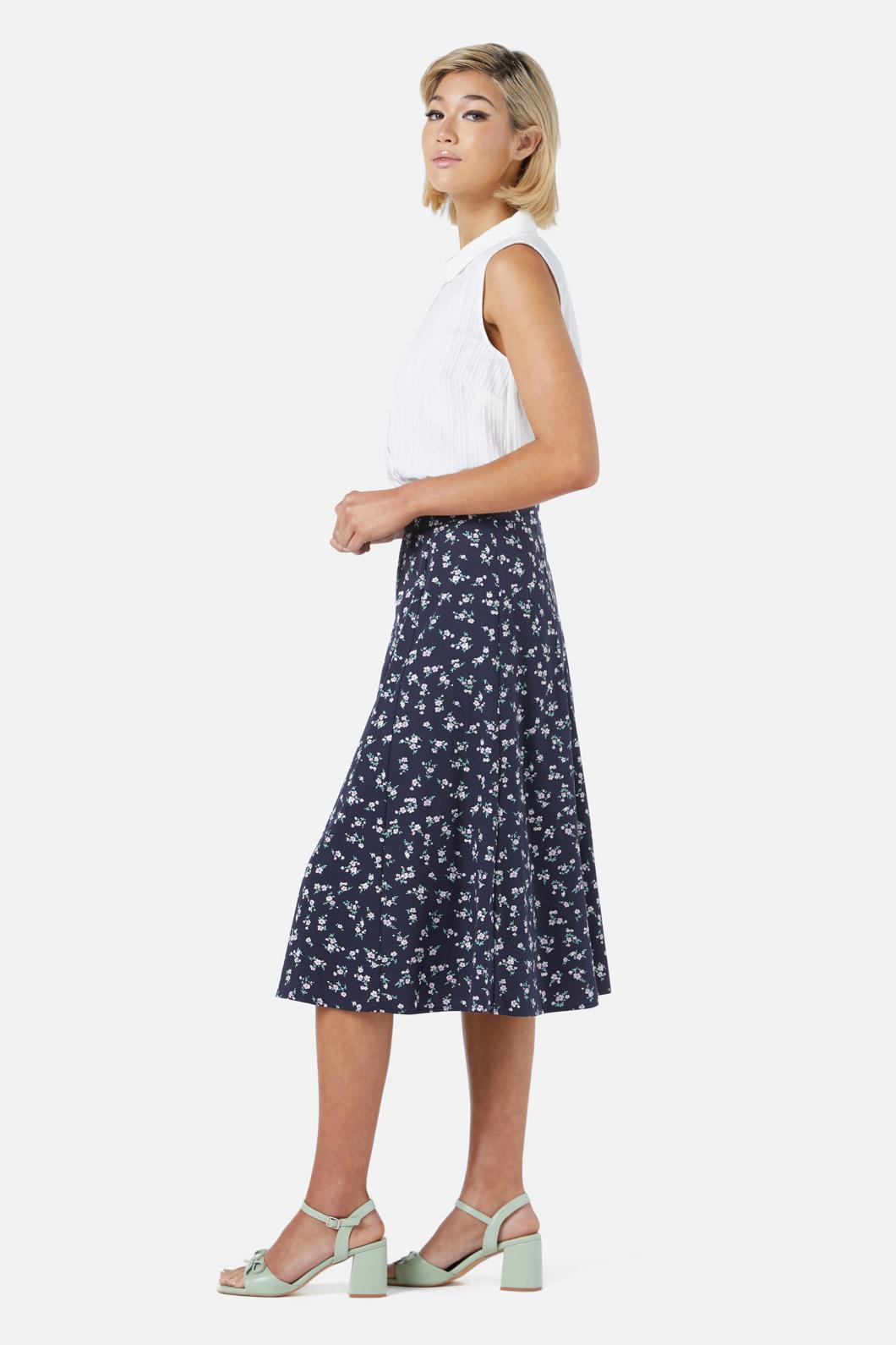 Princess Highway - Lila Ditsy Midi Skirt - navy