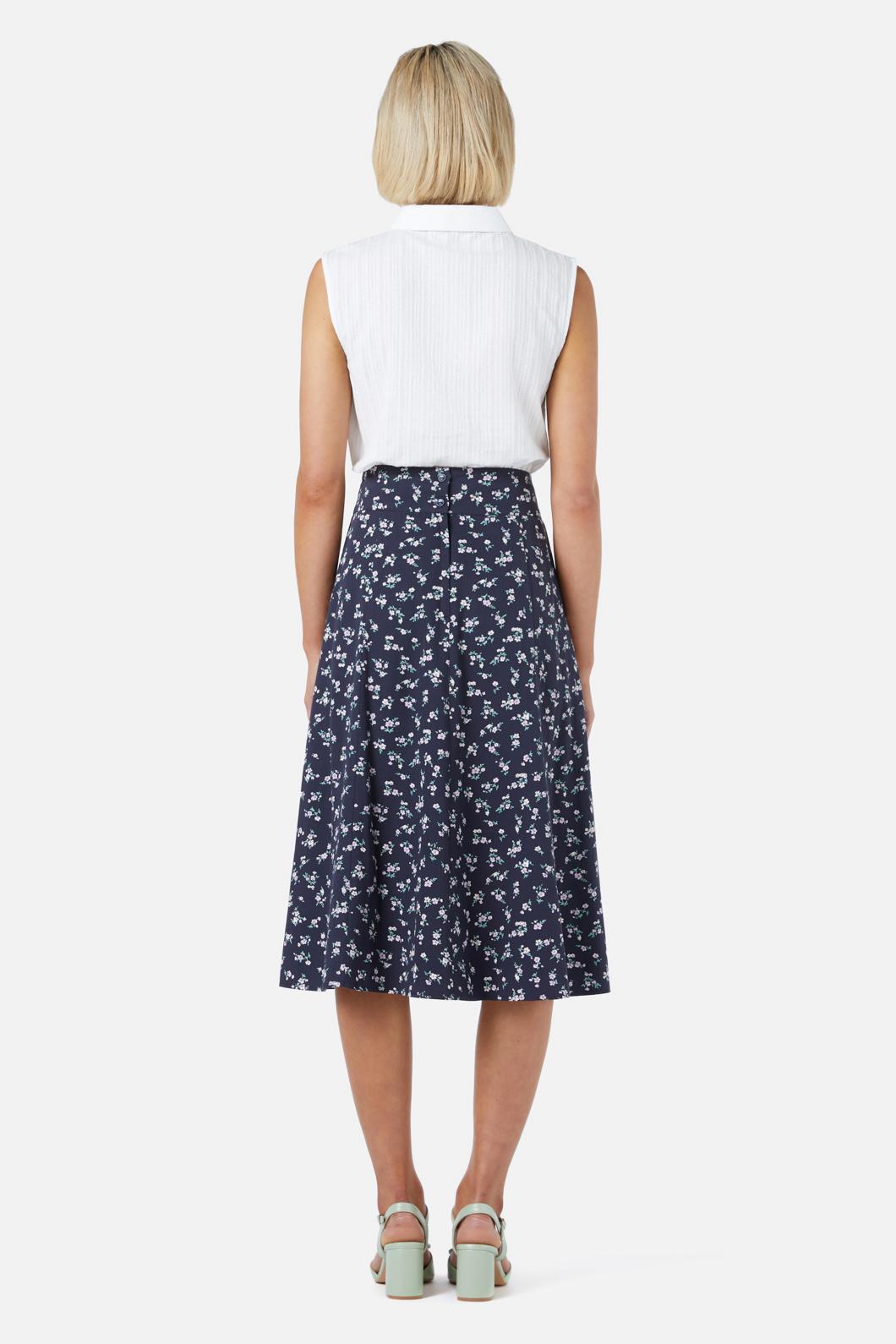 Princess Highway - Lila Ditsy Midi Skirt - navy