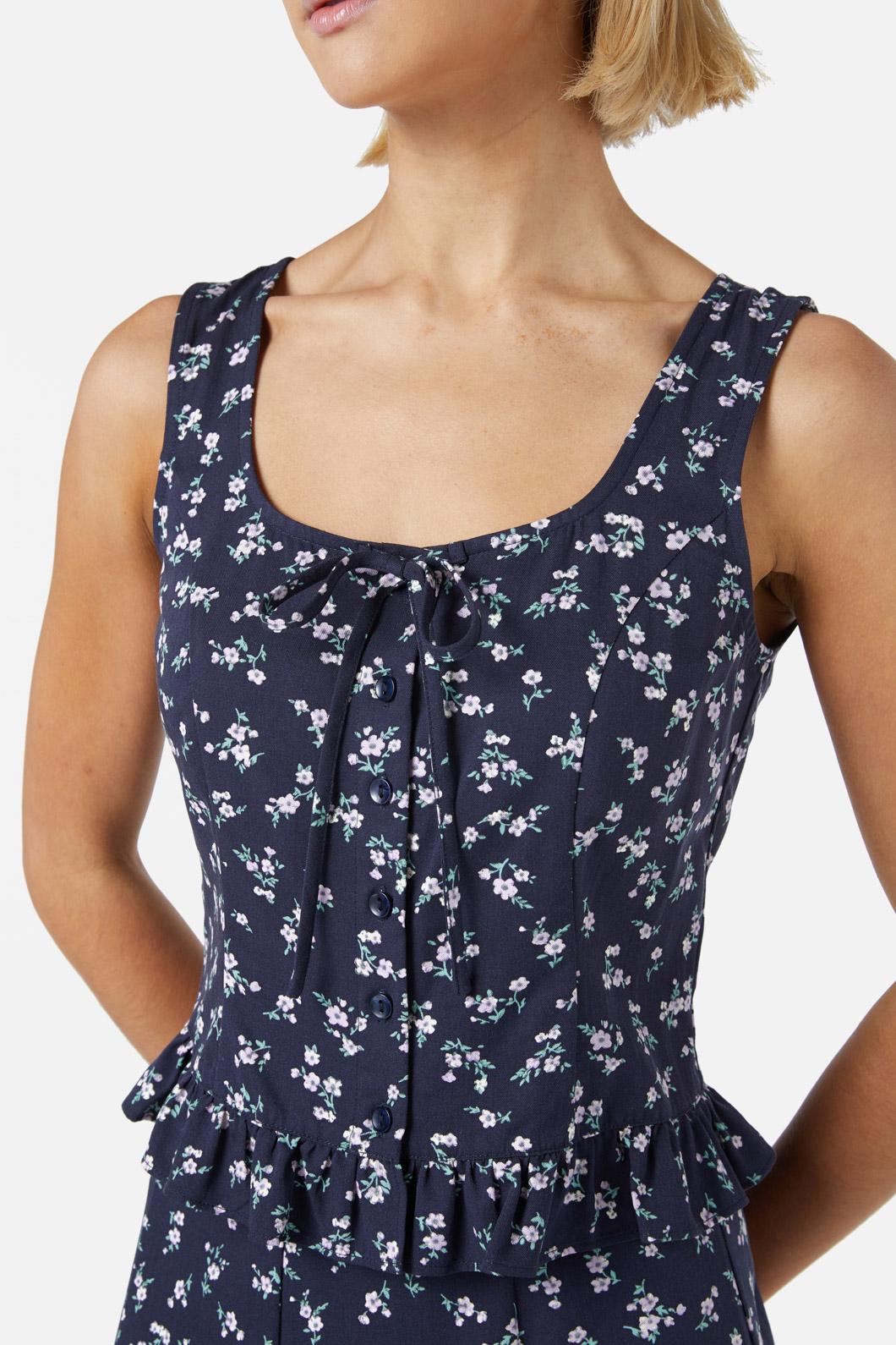 Princess Highway - Lila Ditsy Top - navy