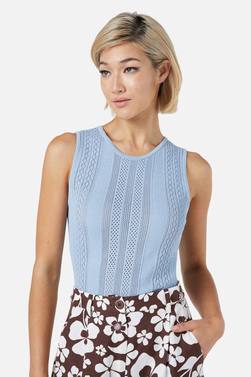 Princess Highway - Fran Lace Knit Tank - blue