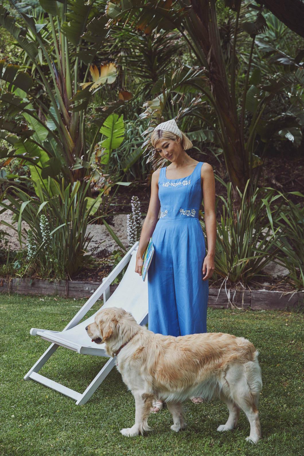 Princess Highway - Cecilia Emb Jumpsuit - blue