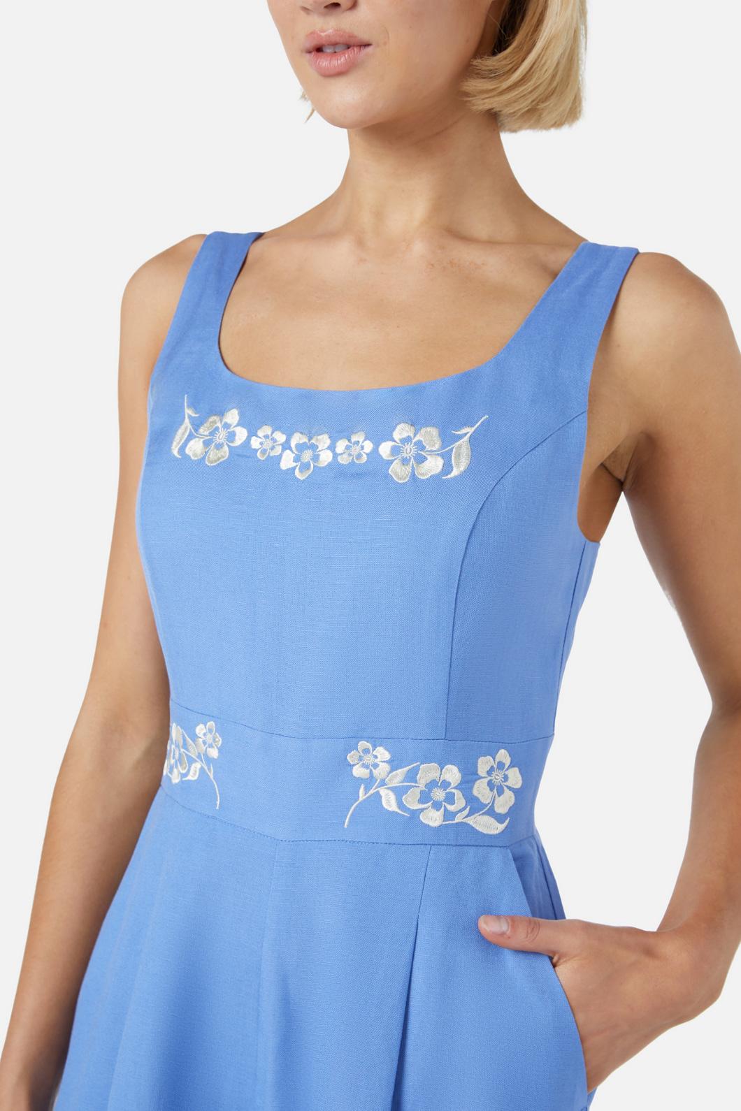Princess Highway - Cecilia Emb Jumpsuit - blue