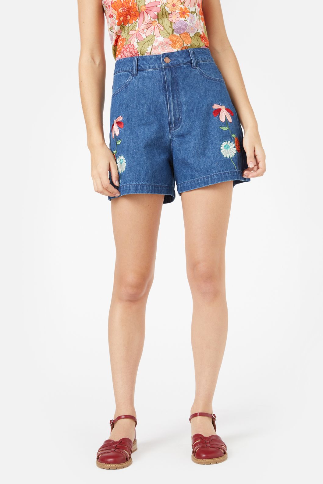 Princess Highway - Eden Emb Short - mid-denim