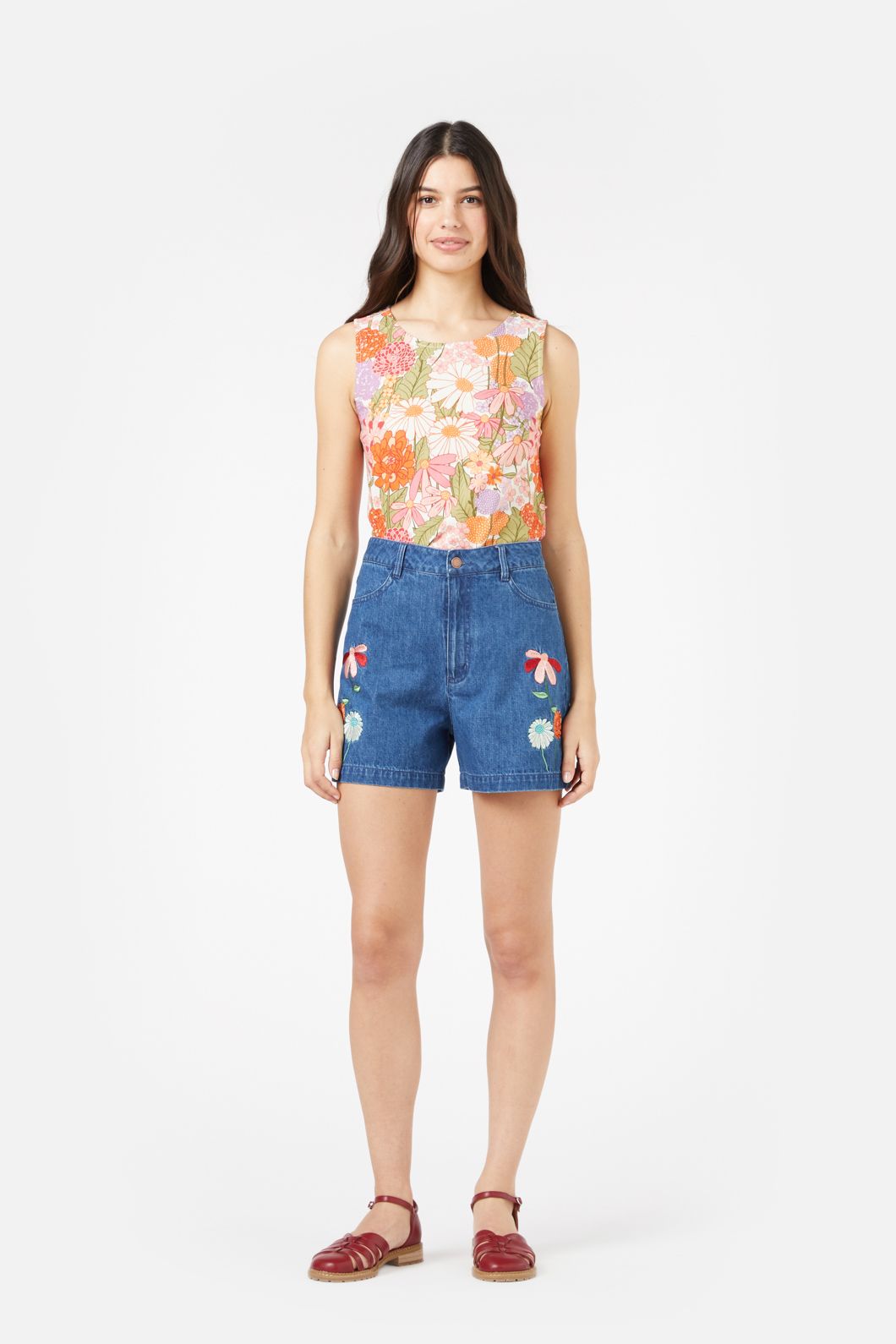 Princess Highway - Eden Emb Short - mid-denim