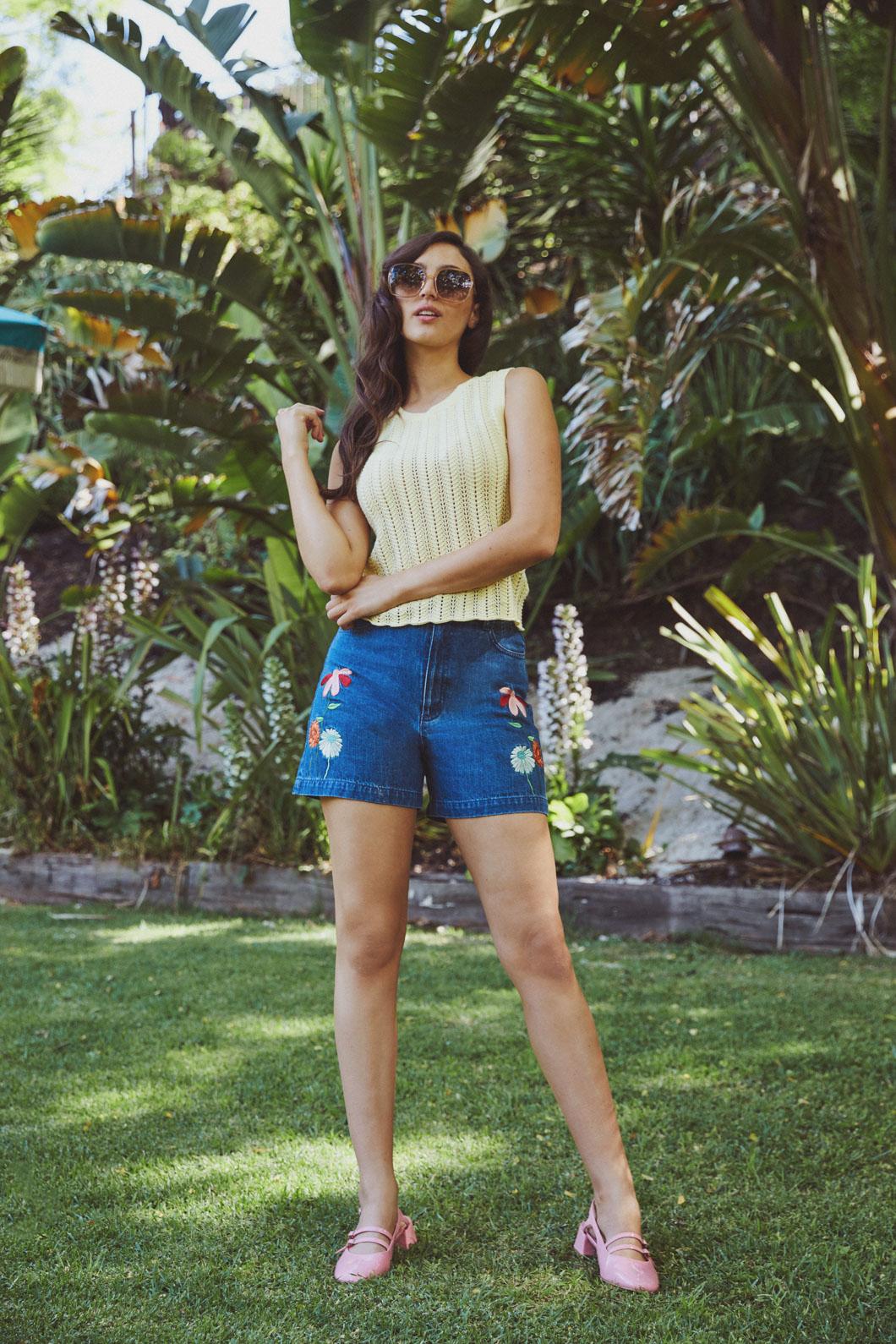 Princess Highway - Eden Emb Short - mid-denim