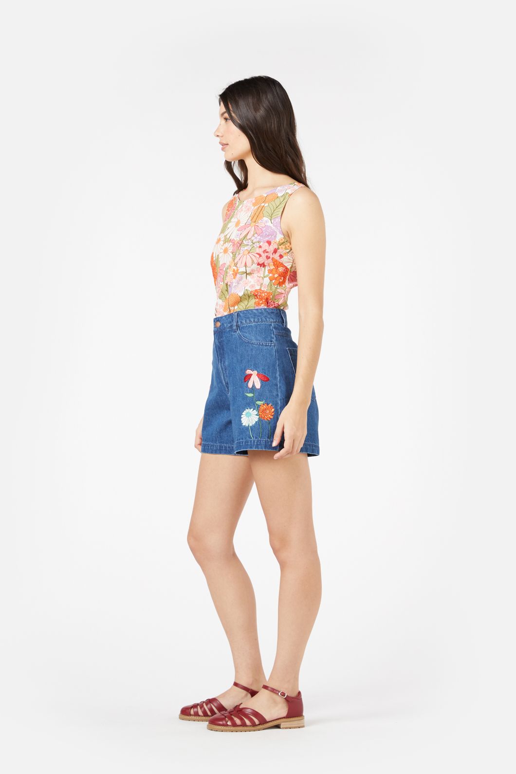 Princess Highway - Eden Emb Short - mid-denim