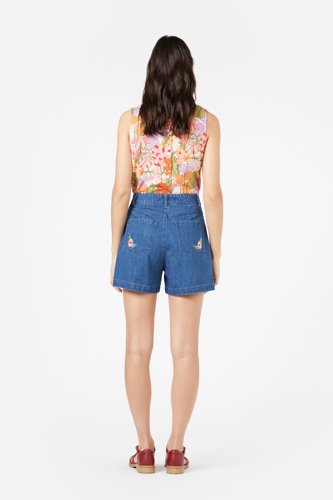 Princess Highway - Eden Emb Short - mid-denim