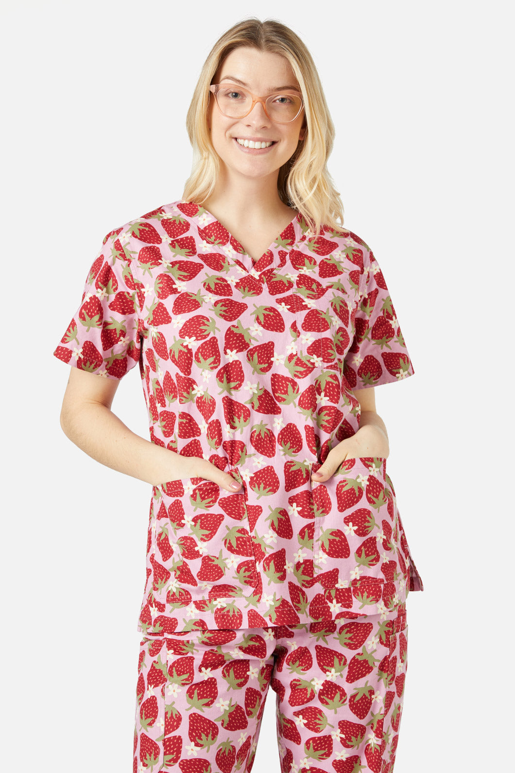 Princess Highway - Strawberry Scrub Set - pink