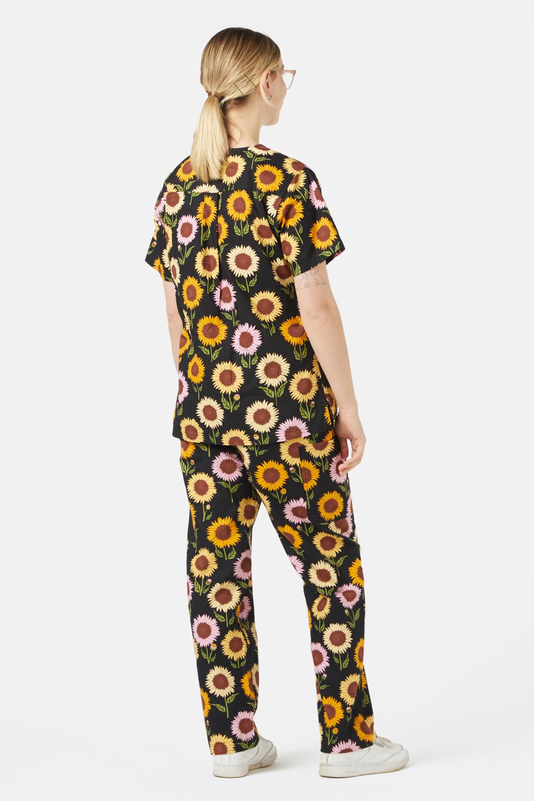Princess Highway - Sunflower Scrub Set - black