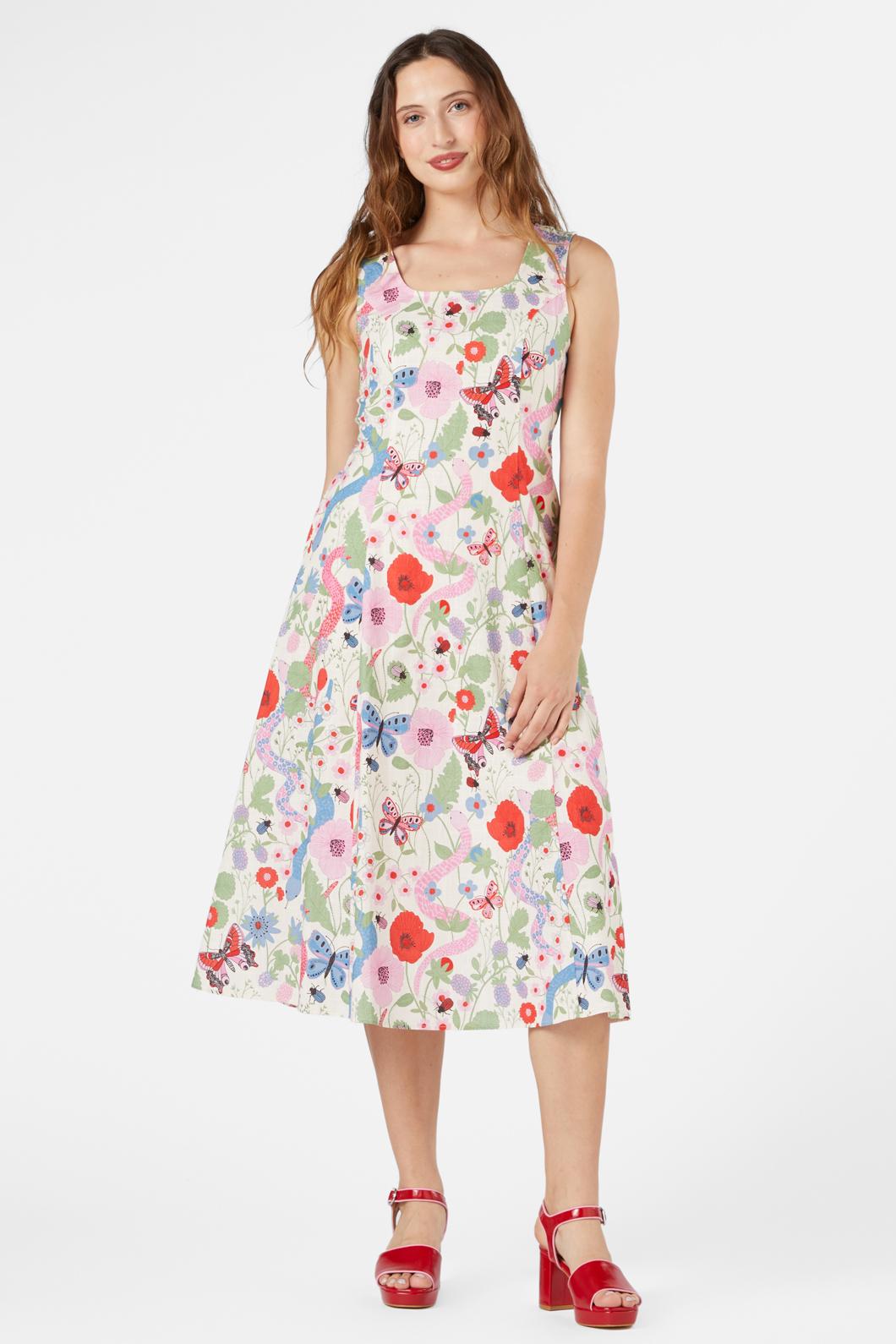 Princess Highway - Luna Snake Midi Dress - cream