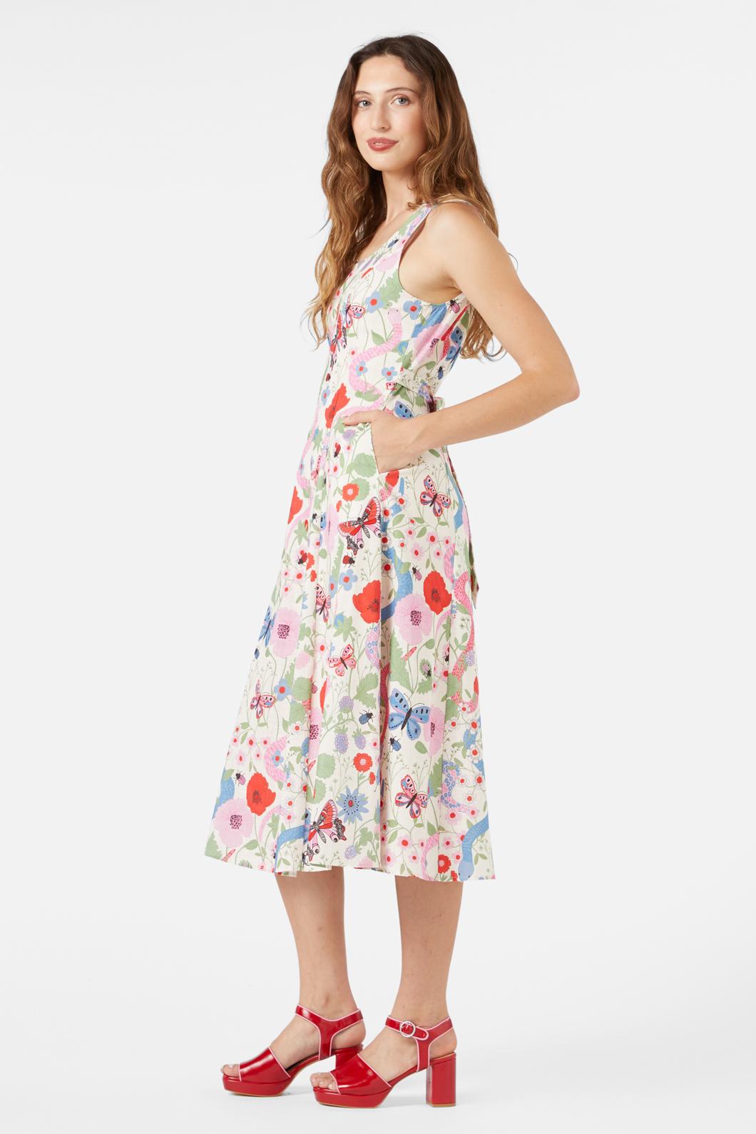 Princess Highway - Luna Snake Midi Dress - cream