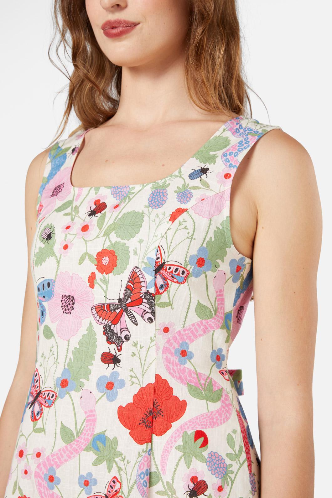 Princess Highway - Luna Snake Midi Dress - cream