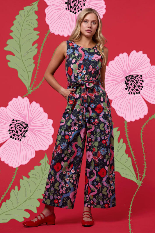 Princess Highway - Luna Snake Jumpsuit - navy