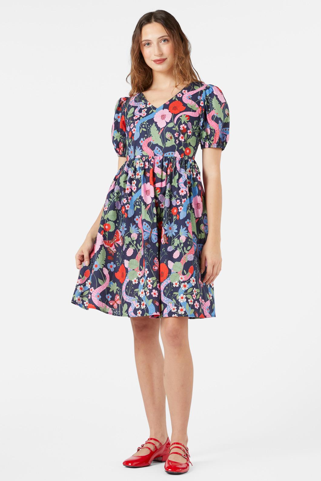 Princess Highway - Luna Snake Dress - navy