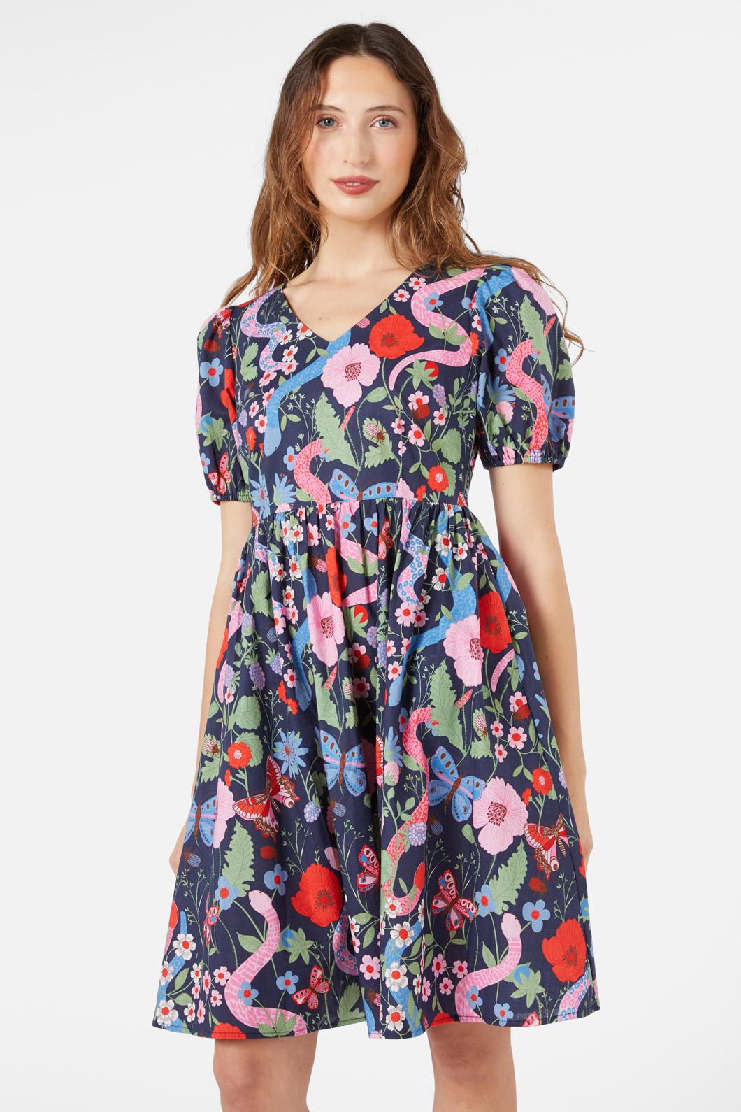 Princess Highway - Luna Snake Dress - navy