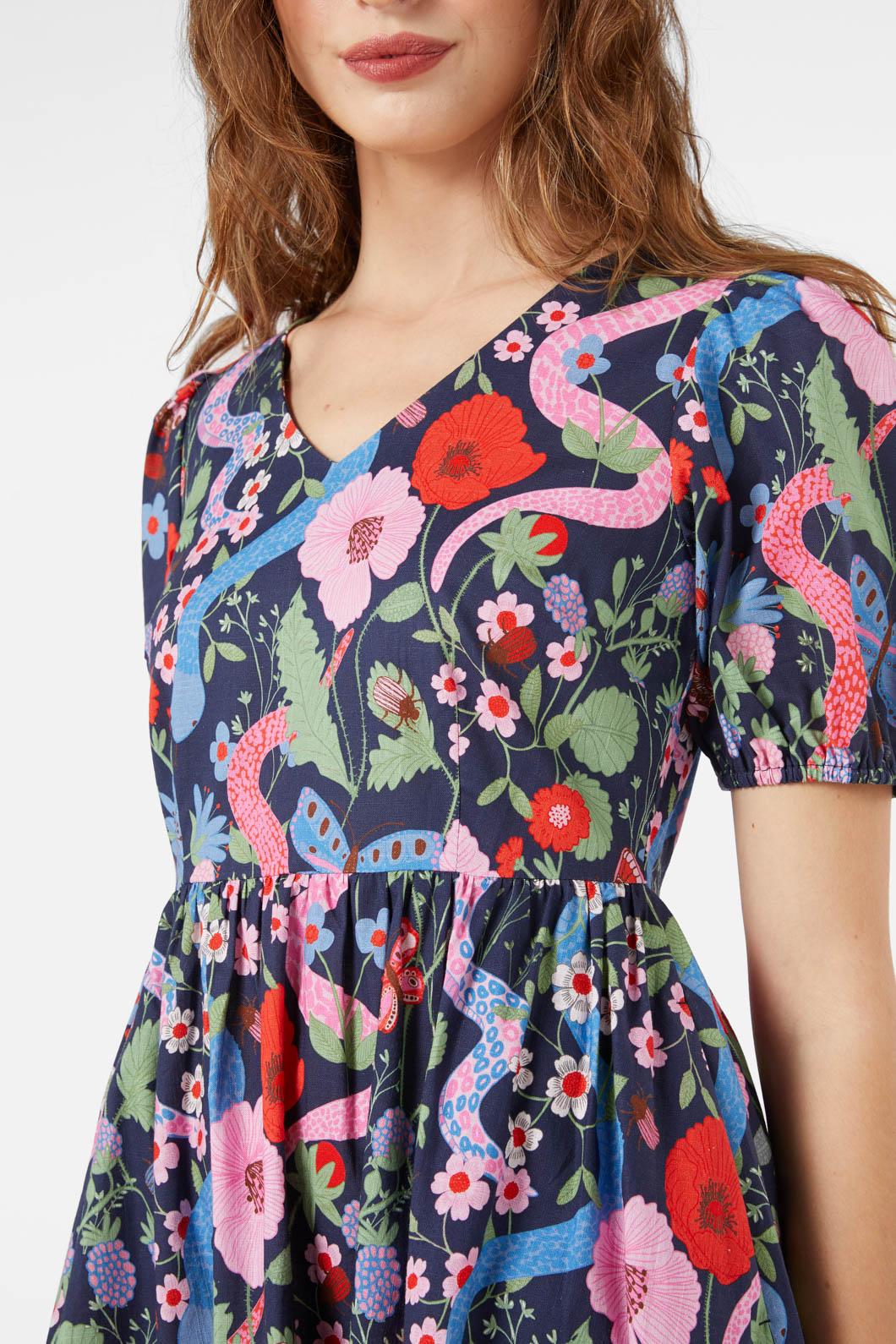 Princess Highway - Luna Snake Dress - navy