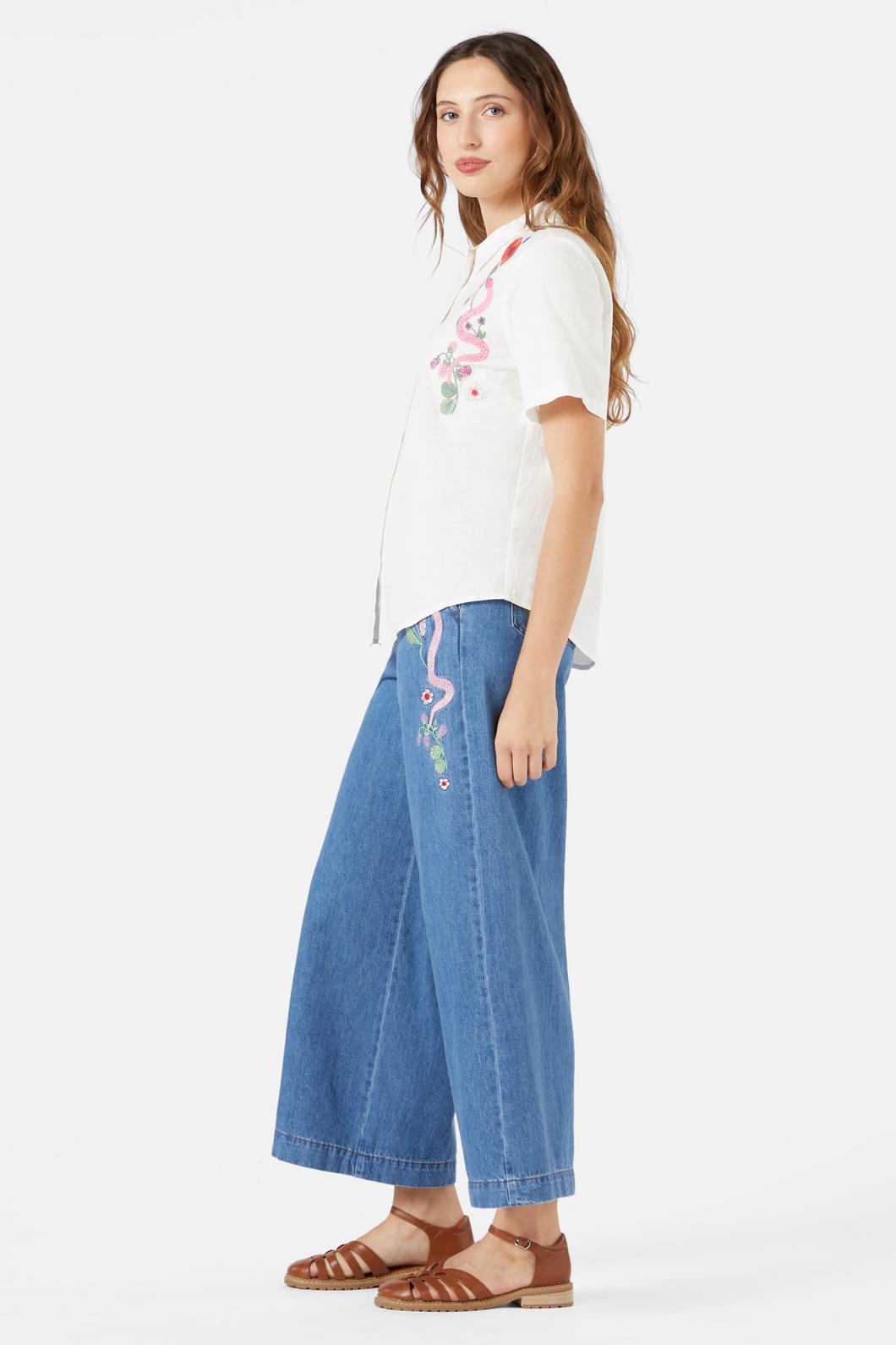 Princess Highway - Snake Emb Blouse - cream