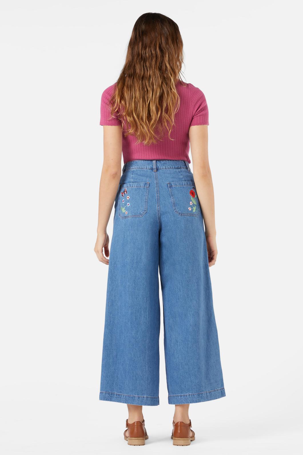 Princess Highway - Snake Embroidered Jean - blue-denim