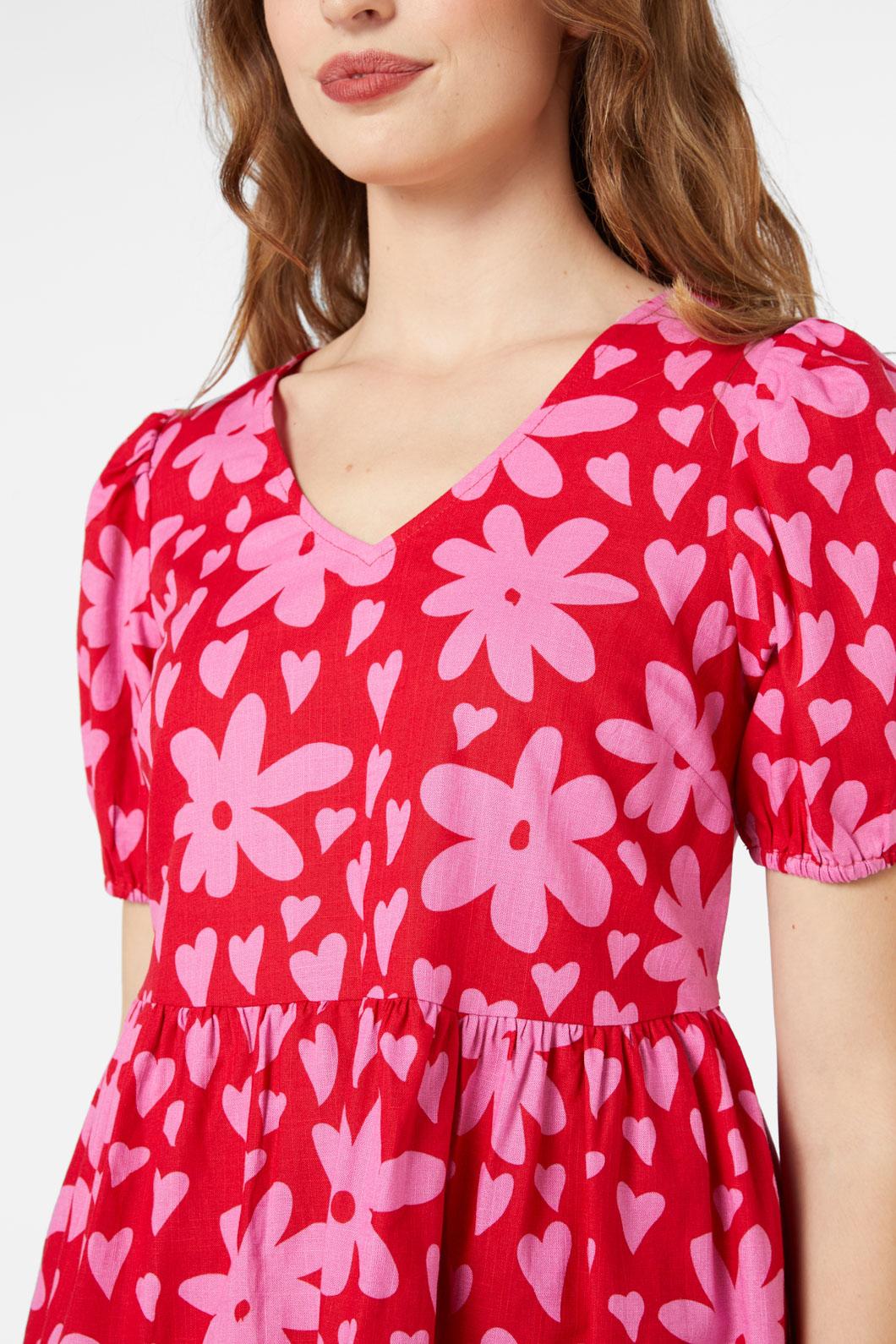 Princess Highway - Valentina Smock Dress - red