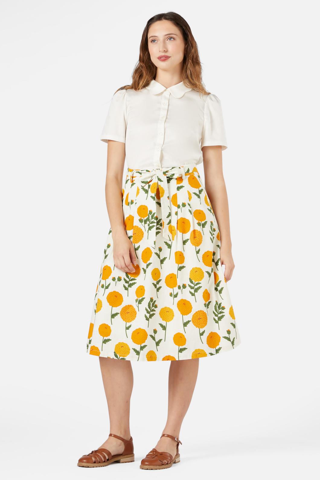 Princess Highway - Marie Fleur Midi Skirt - cream