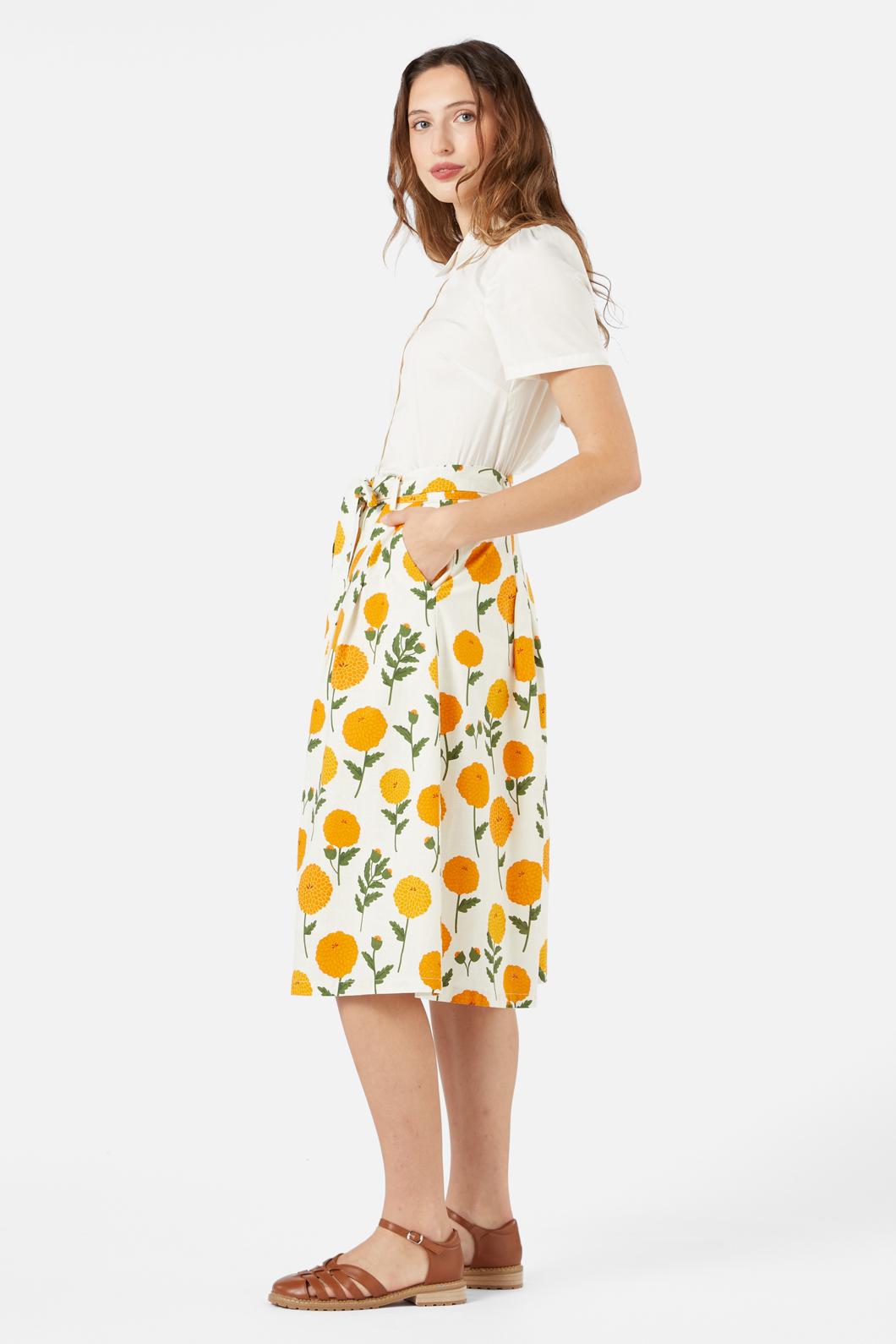 Princess Highway - Marie Fleur Midi Skirt - cream