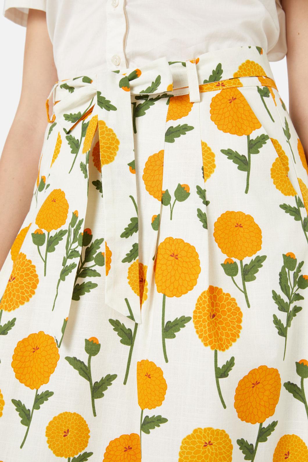 Princess Highway - Marie Fleur Midi Skirt - cream