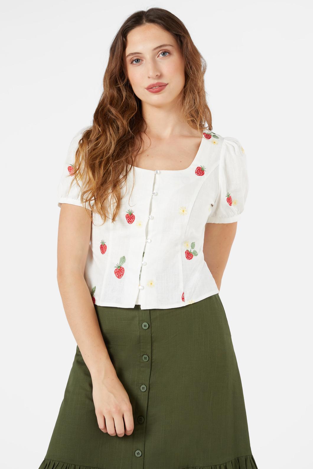Princess Highway - Sweet Jam Emb Top - cream