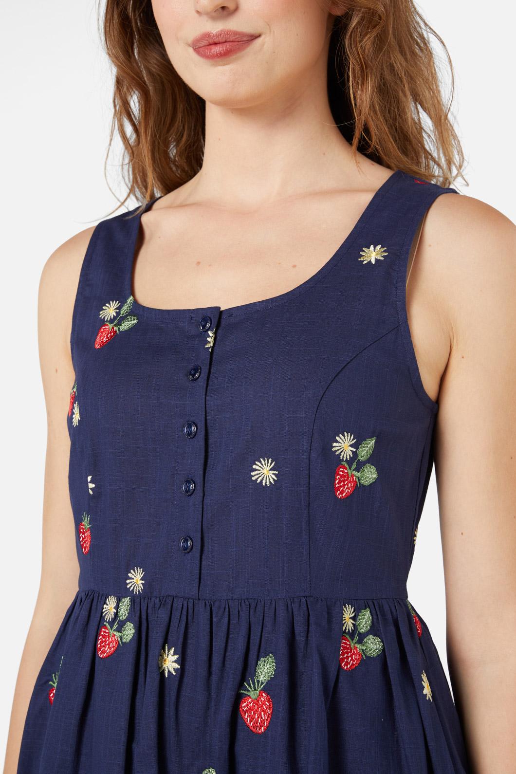 Princess Highway - Sweet Jam Emb Dress - navy