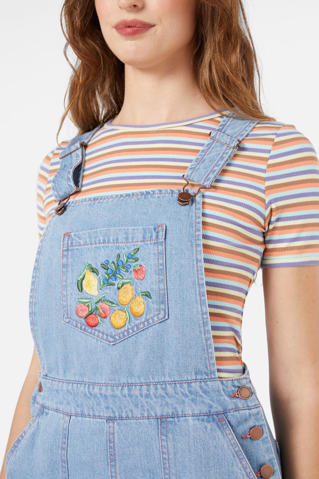 Princess Highway - Fruit Bowl Emb Overall - blue-denim