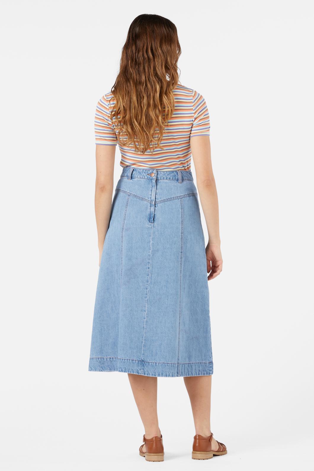 Princess Highway - Olinda Denim Midi Skirt - blue-denim