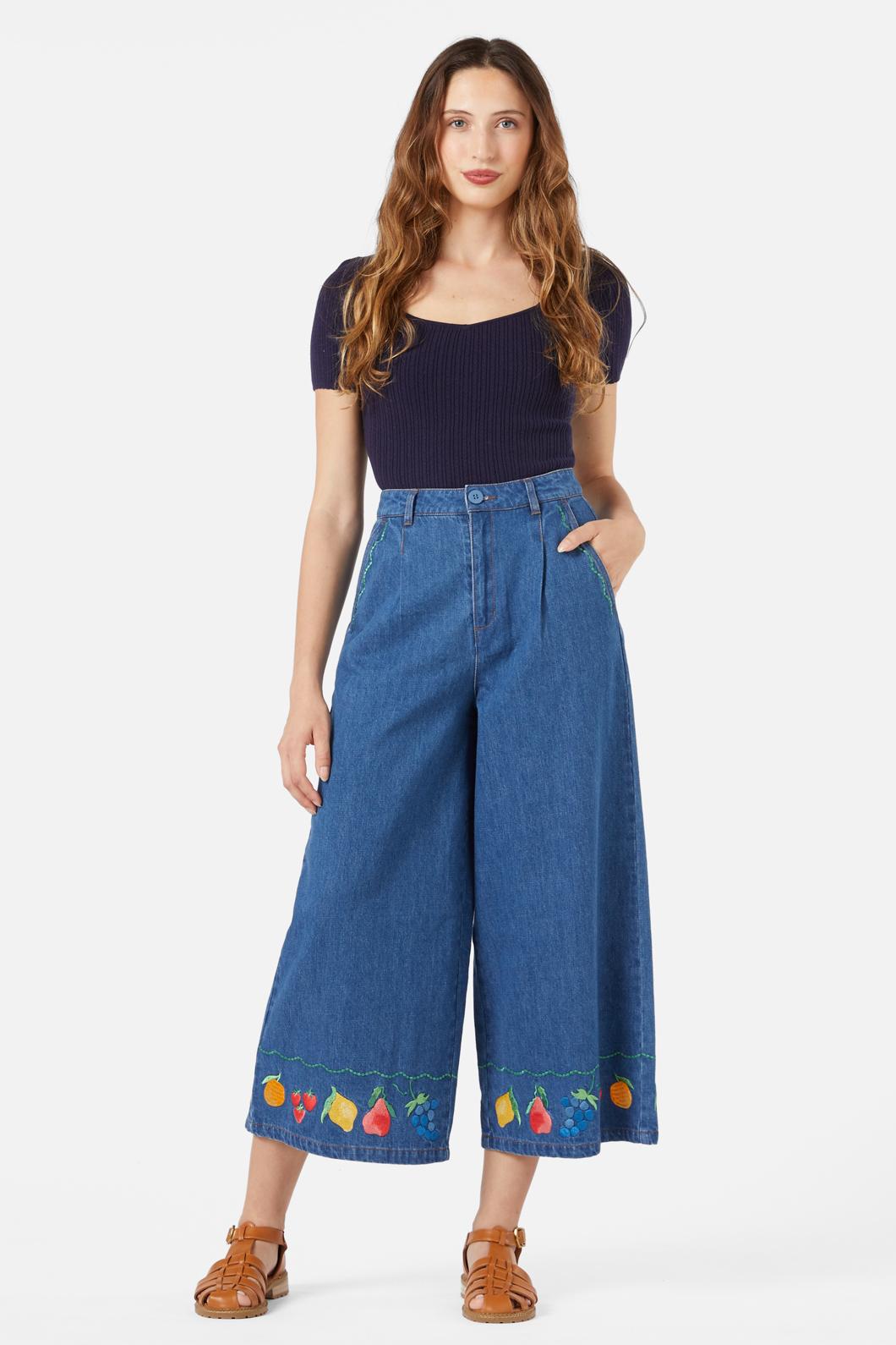 Princess Highway - Orchard Emb Culotte - blue-denim