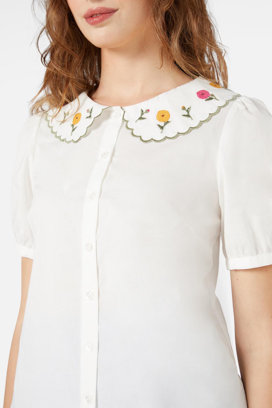 Princess Highway - Marie Fleur Emb Blouse - cream