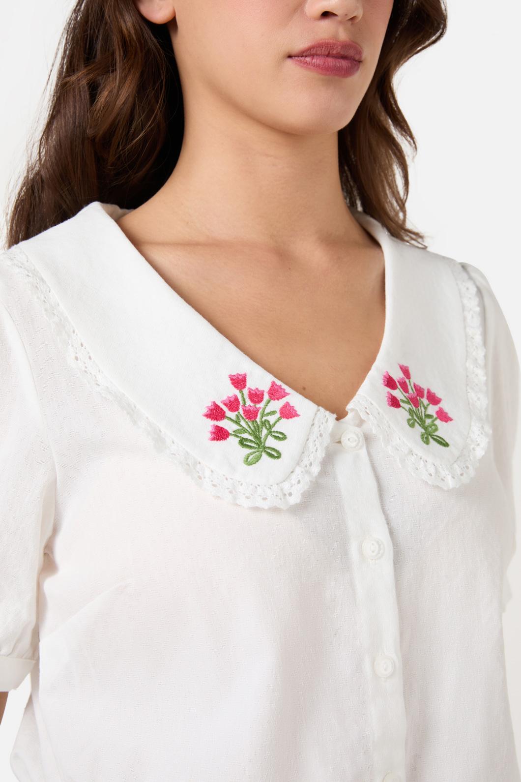 Princess Highway - Posie Embroidered Blouse - cream