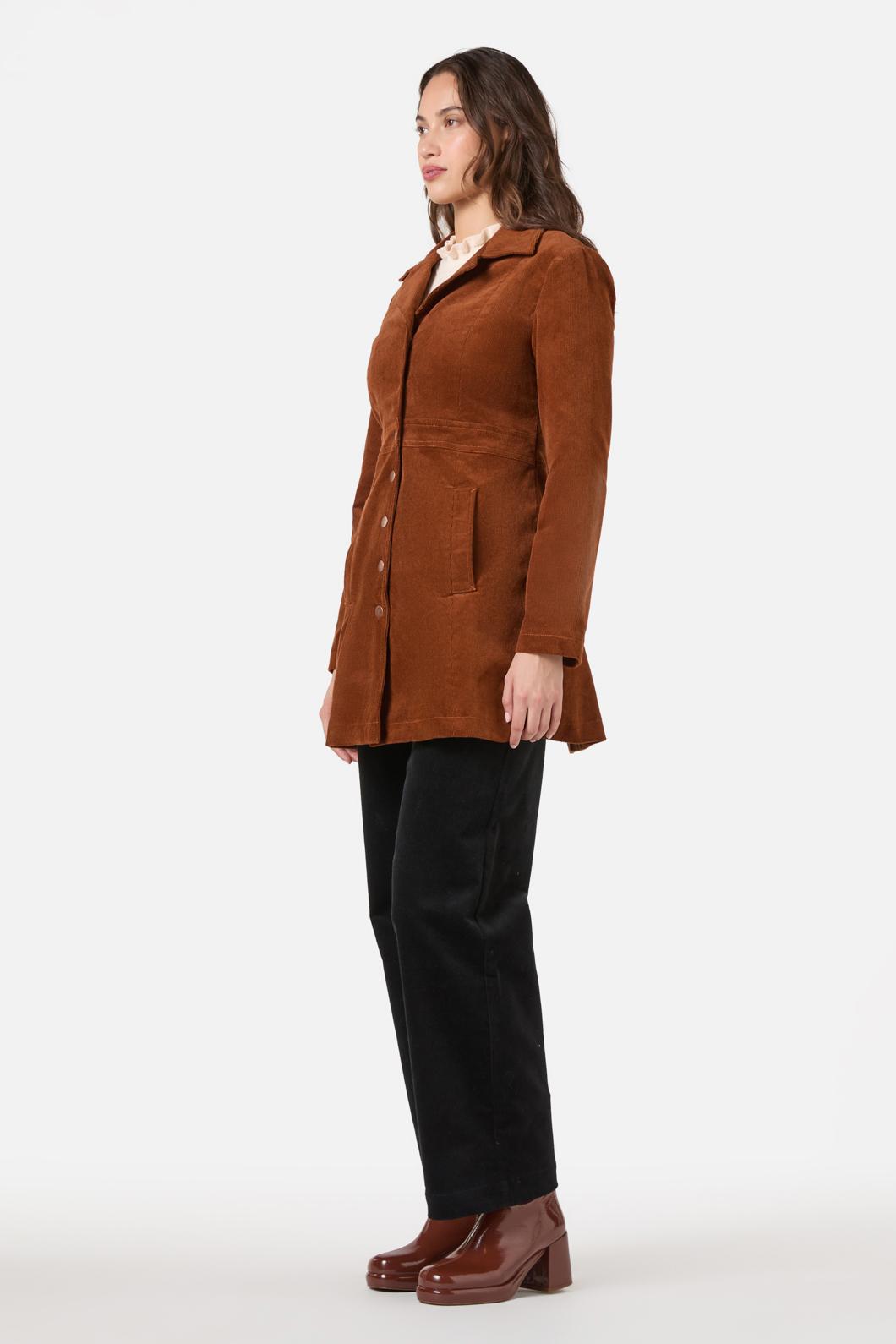 Princess Highway - Hazel Cord A-Line Long Jacket - toffee