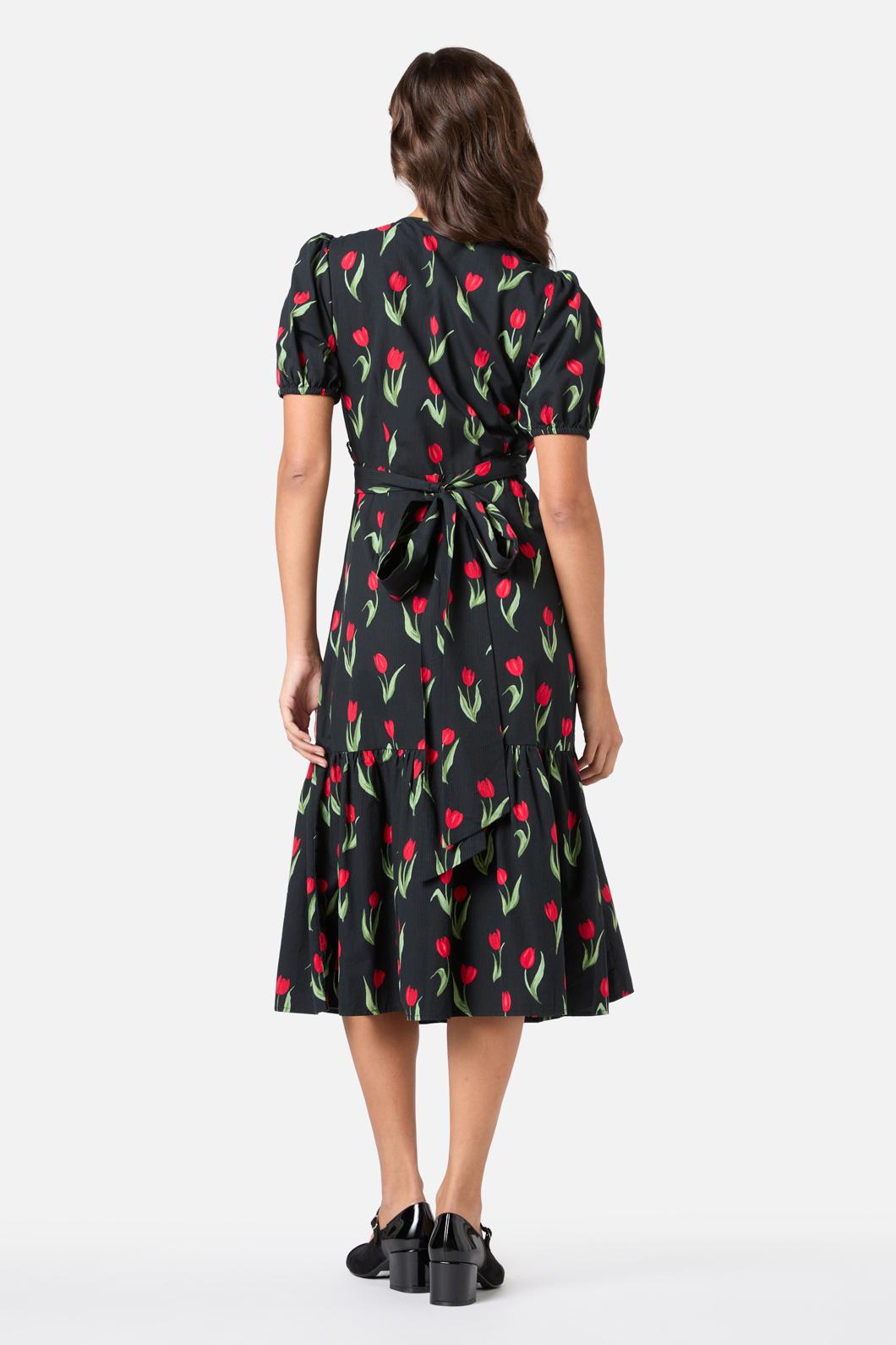 Princess Highway - Tulip Midi Wrap Dress - black