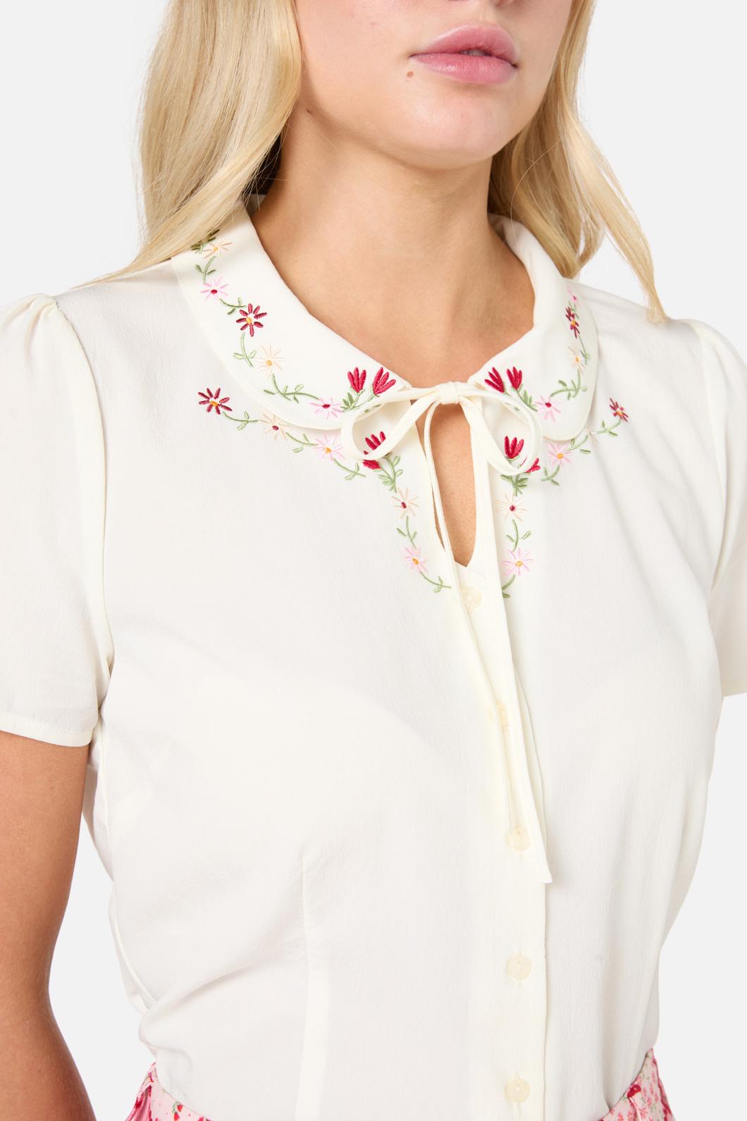 Princess Highway - Meadows Emb Blouse - cream