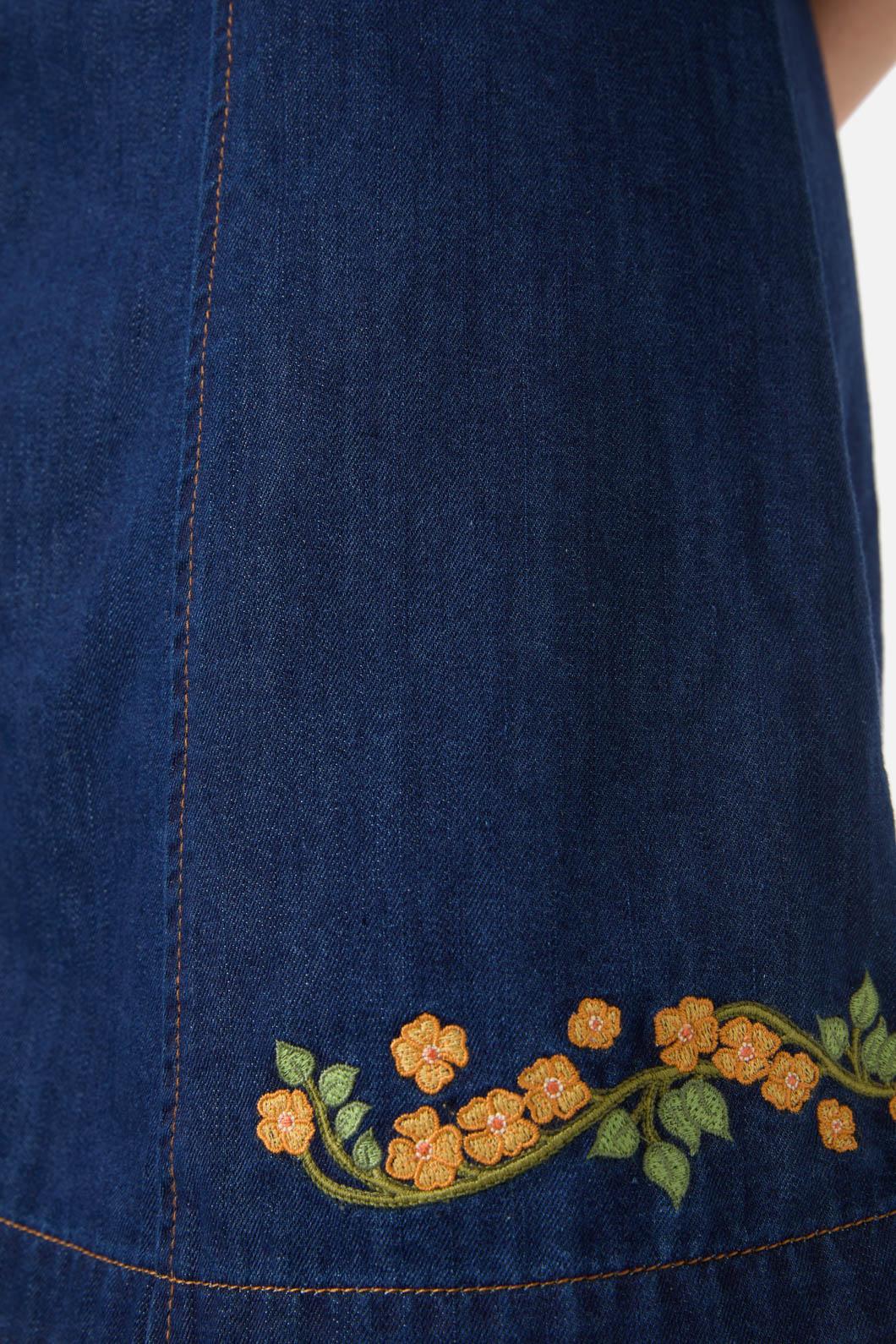 Princess Highway - Flower Child Emb Dress - blue-denim