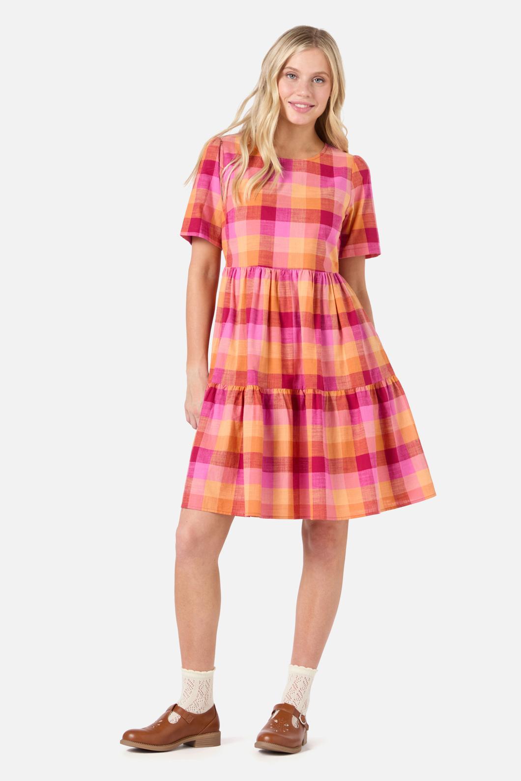 Princess Highway - Maxine Check Smock Dress - rose