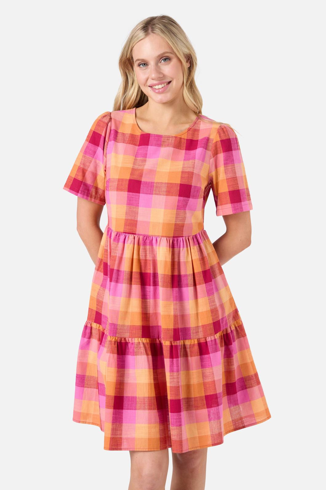 Princess Highway - Maxine Check Smock Dress - rose