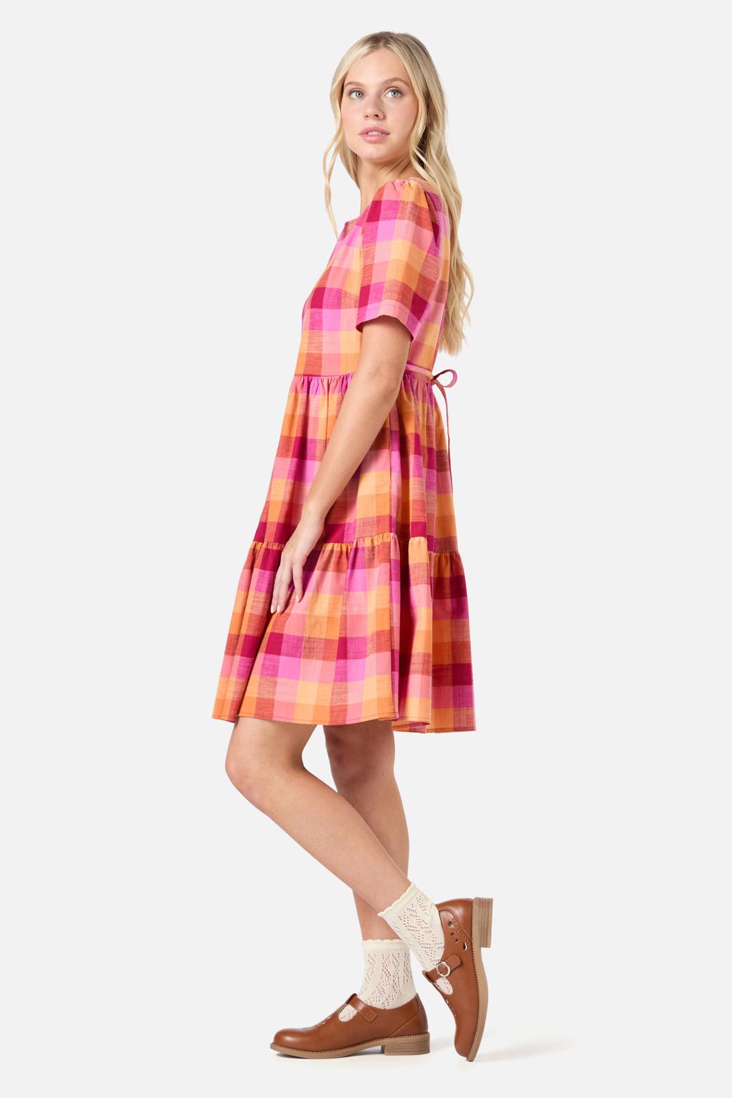 Princess Highway - Maxine Check Smock Dress - rose