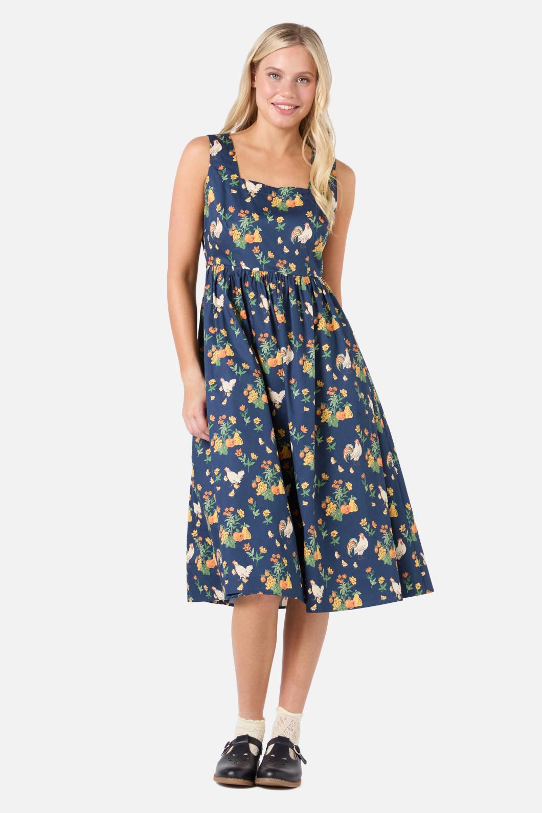Princess Highway - Chickens Midi Dress - navy