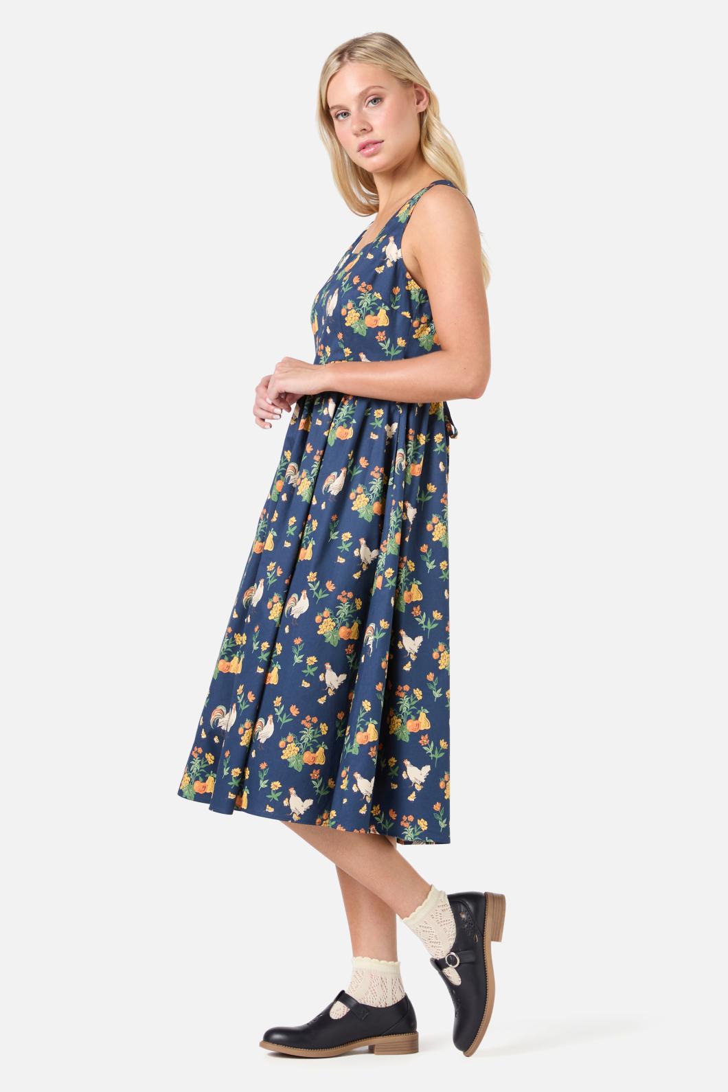 Princess Highway - Chickens Midi Dress - navy