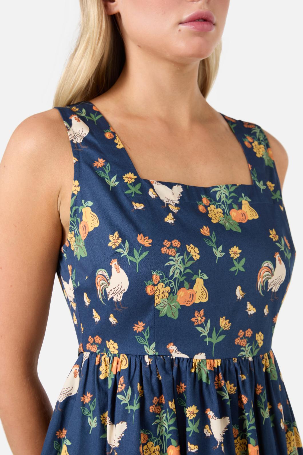 Princess Highway - Chickens Midi Dress - navy