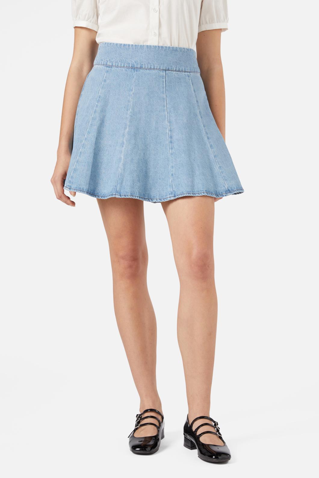 Princess Highway - Clara Denim Mini Skort - light-blue-denim