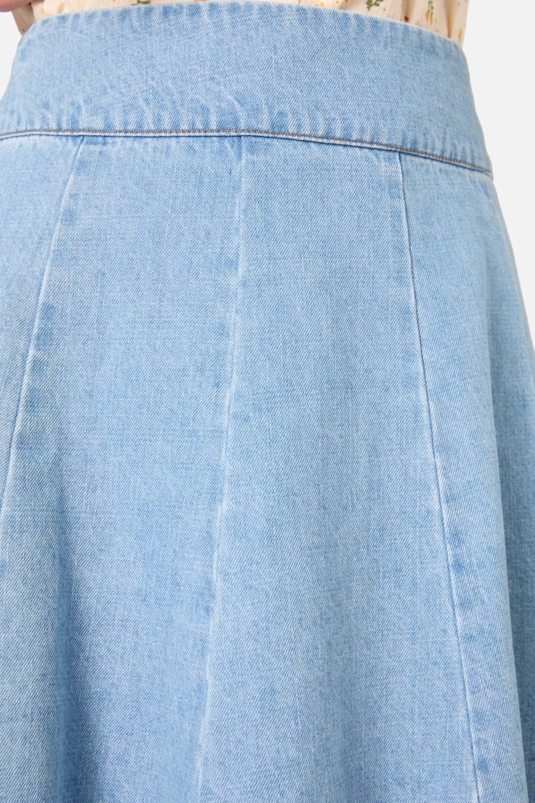 Princess Highway - Clara Denim Mini Skort - light-blue-denim