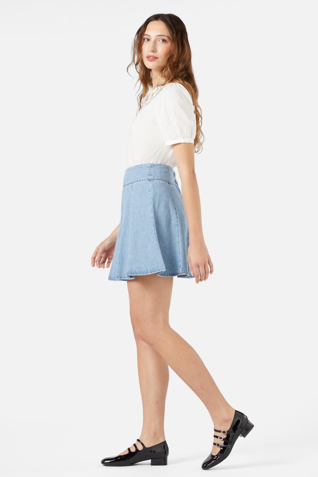 Princess Highway - Clara Denim Mini Skort - light-blue-denim